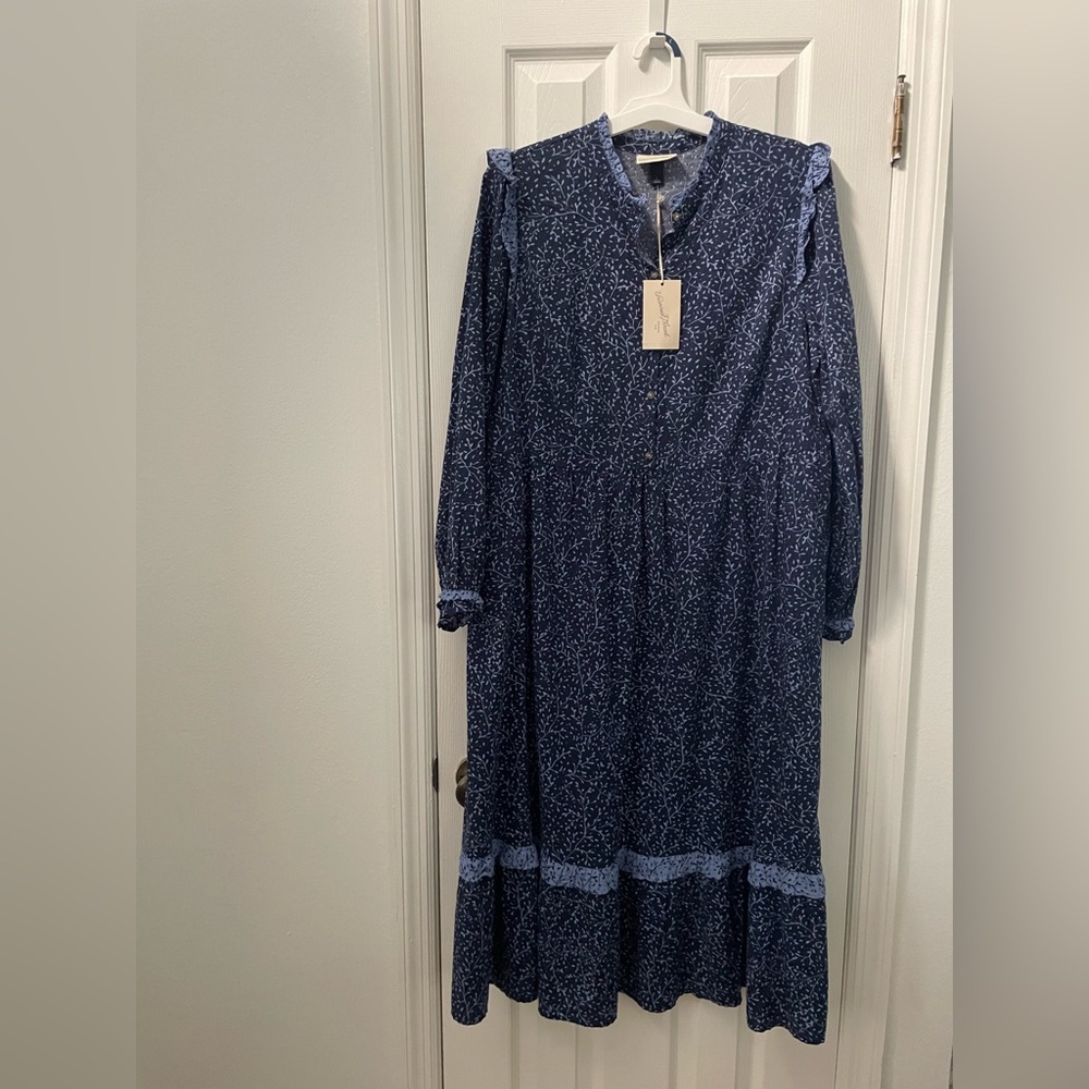 Universal Thread Dresses | Universal Thread Ruffle Navy Floral Dress